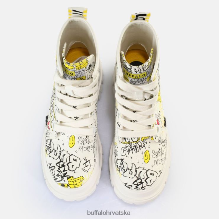 bijeli grafit Buffalo aspha lace up hi gležnjača vegan |čizme TDD6T438